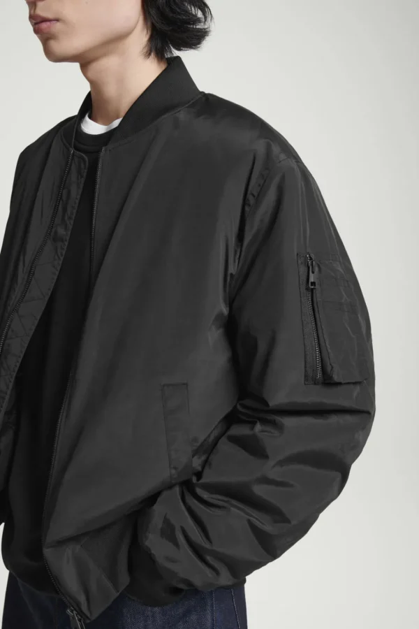 COS PADDED BOMBER JACKET BLACK Clearance