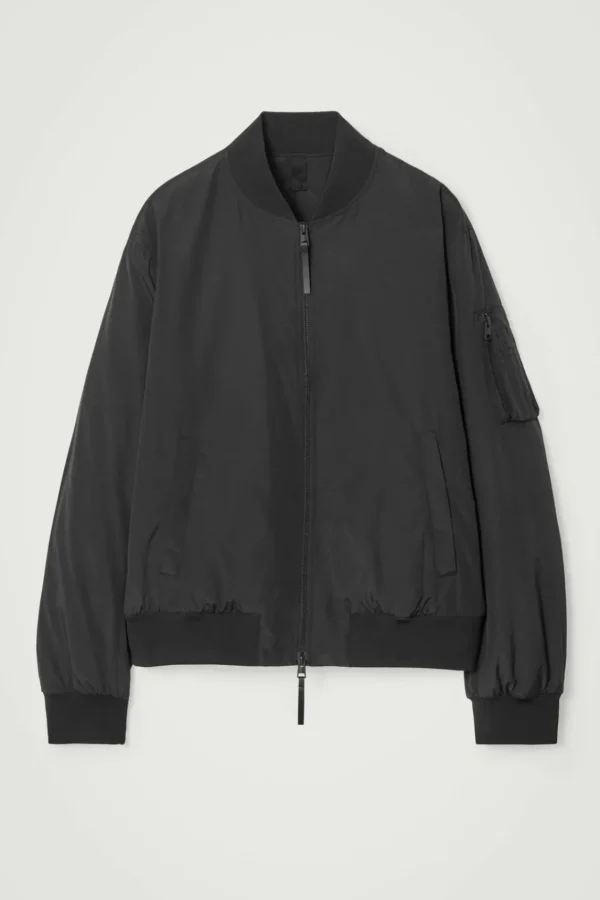 COS PADDED BOMBER JACKET BLACK Clearance