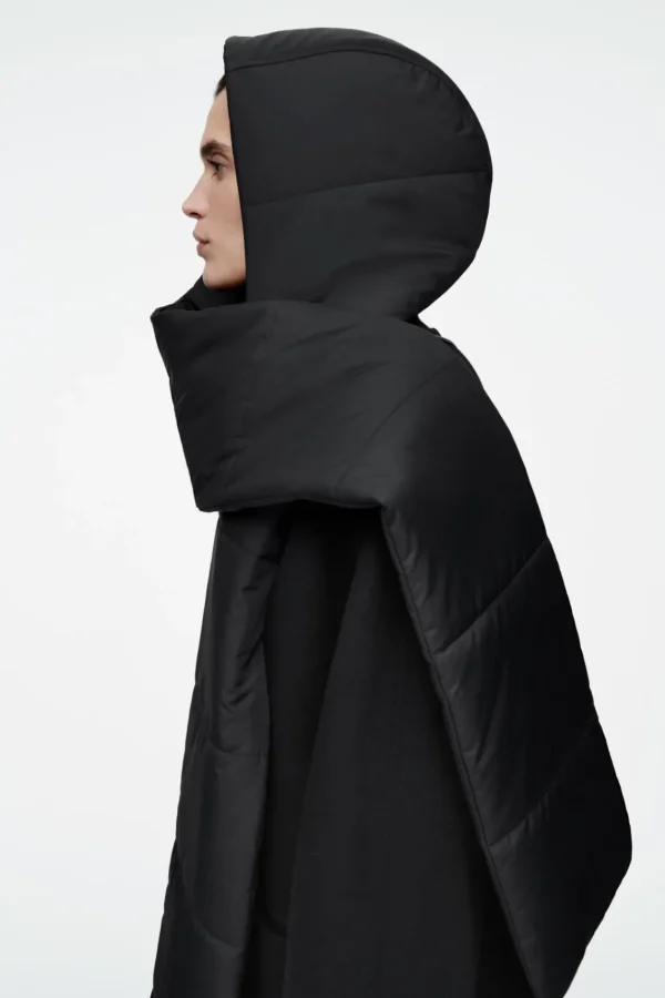 COS PADDED HYBRID HOODED SCARF BLACK Online