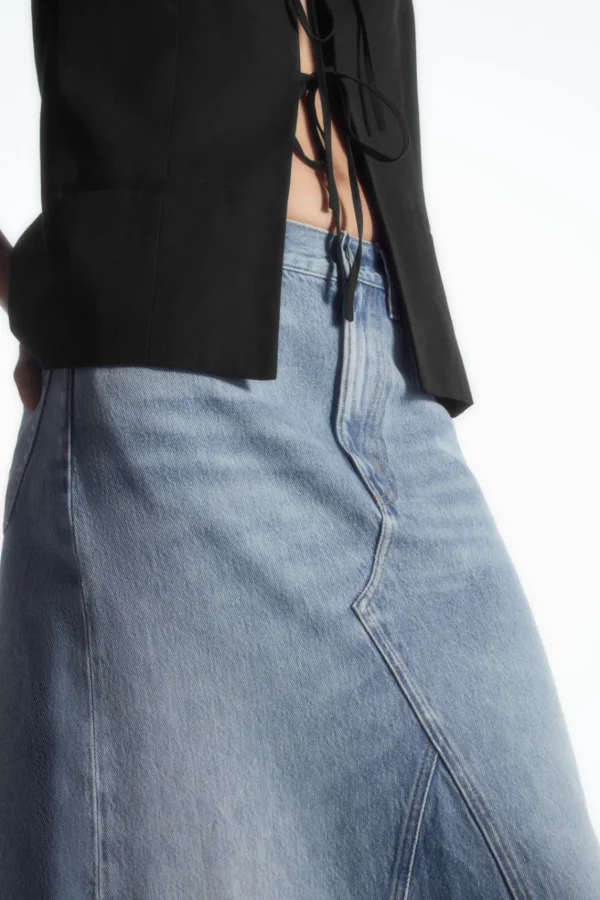 COS PANELED DENIM MAXI SKIRT BLUE Online