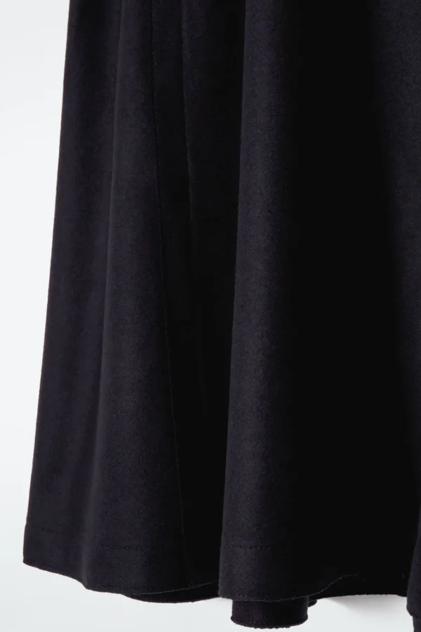 COS PANELLED WOOL MIDI SKIRT NAVY Hot