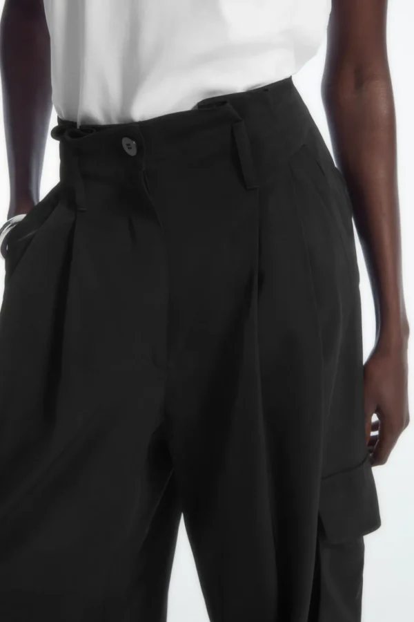 COS PAPERBAG UTILITY PANTS BLACK Fashion