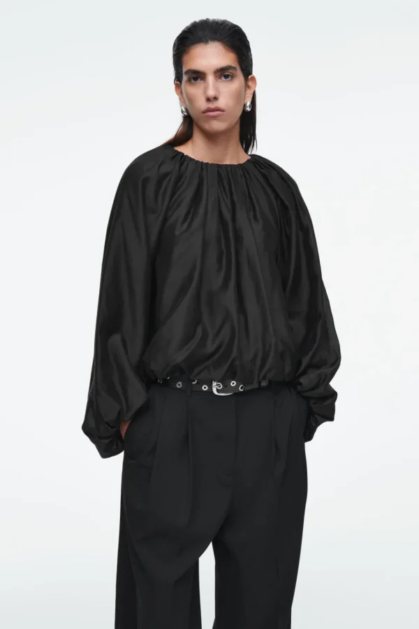 COS PARACHUTE BLOUSE BLACK Sale