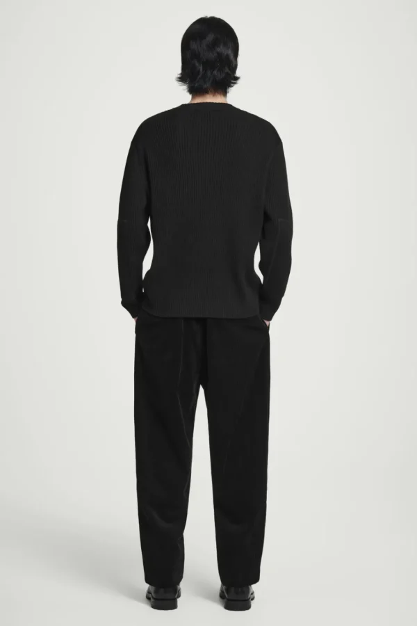 COS PATCH-DETAIL WOOL-BLEND SWEATER BLACK Best Sale