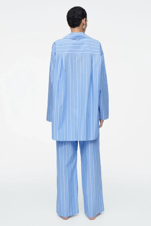 COS PINSTRIPED COTTON PAJAMA SHIRT BLUE / PINSTRIPED New