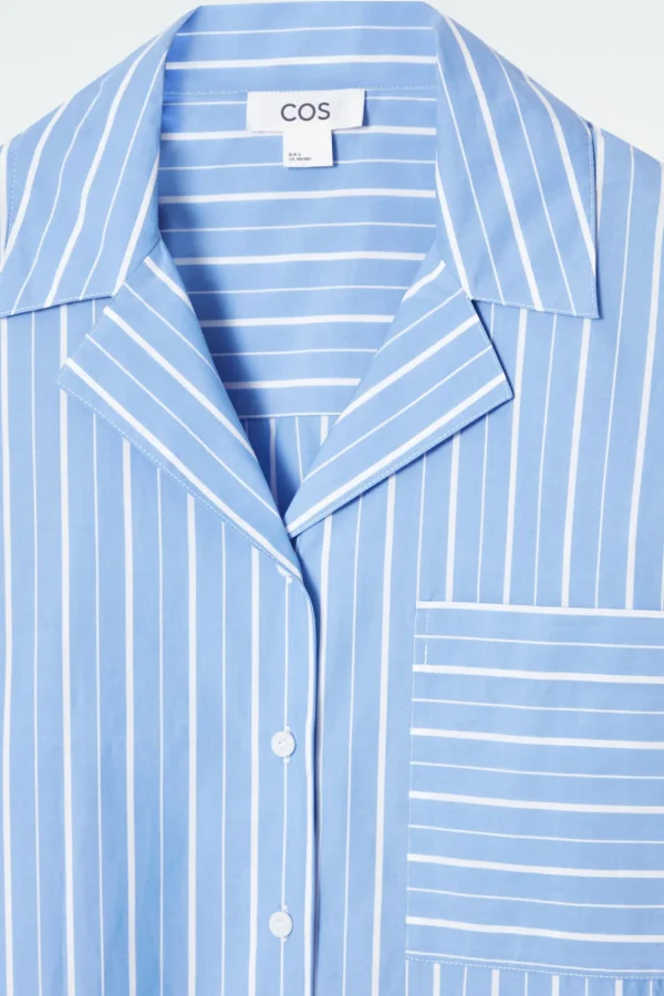 COS PINSTRIPED COTTON PAJAMA SHIRT BLUE / PINSTRIPED New