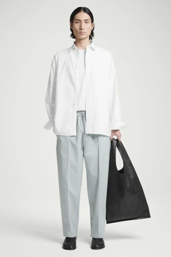 COS PINTUCKED TAPERED TRACK PANTS GRAY Fashion