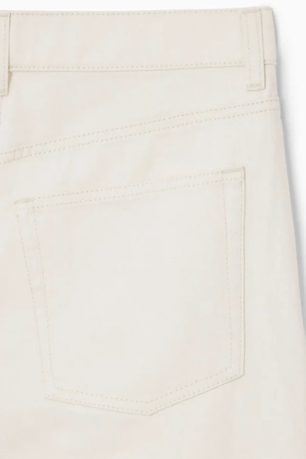 COS PLEATED BARREL-LEG DENIM PANTS CREAM Discount