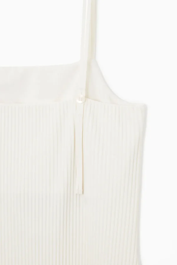 COS PLISSÉ MIDI SLIP DRESS WHITE Cheap