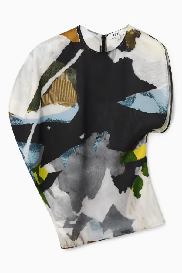 COS PRINTED ASYMMETRIC BLOUSE MULTICOLORED Best Sale