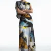 COS PRINTED FLARED MAXI SKIRT MULTICOLORED New