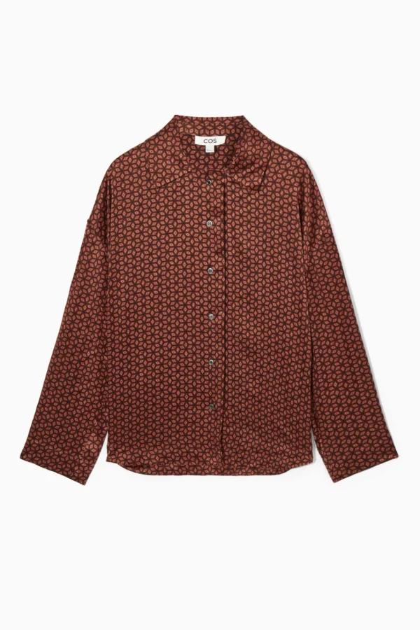 COS PRINTED PURE SILK PAJAMA SHIRT RUST / PRINTED Cheap