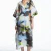 COS PRINTED TIE-DETAIL KAFTAN MULTICOLORED New