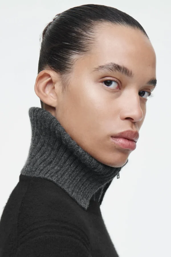 COS PURE CASHMERE COLLAR CHARCOAL Cheap