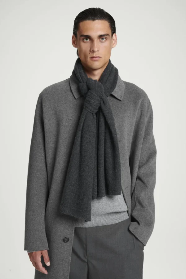 COS PURE CASHMERE SCARF DARK GRAY Sale