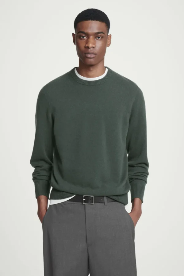 COS PURE CASHMERE SWEATER DARK GREEN Store