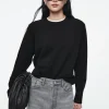 COS PURE CASHMERE SWEATER BLACK Fashion