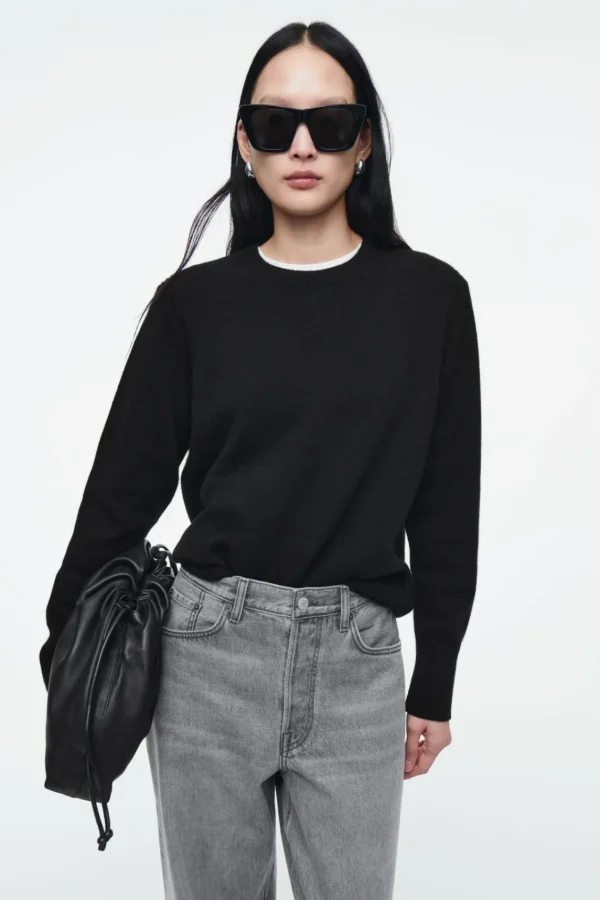 COS PURE CASHMERE SWEATER BLACK Fashion