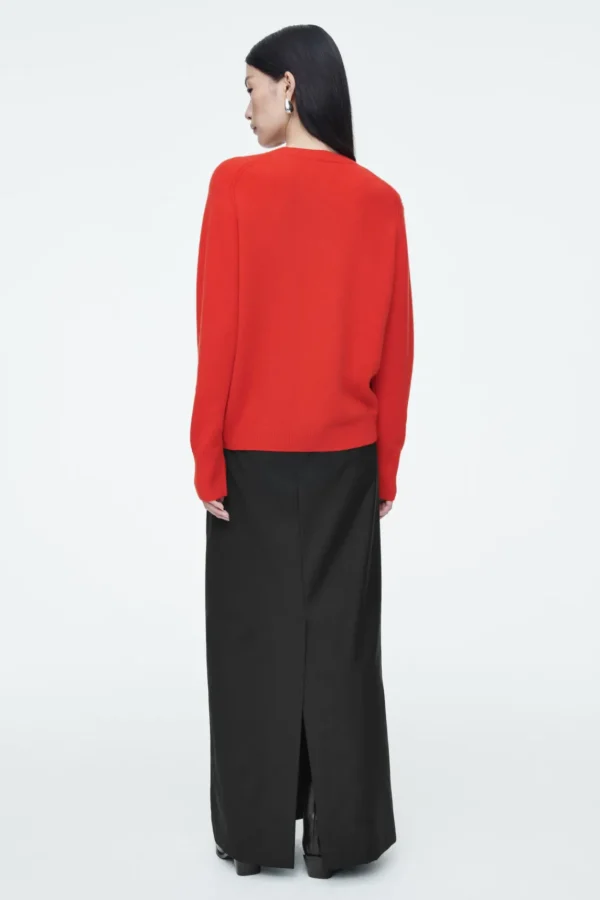 COS PURE CASHMERE SWEATER BRIGHT RED Cheap