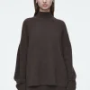 COS PURE CASHMERE TURTLENECK SWEATER DARK BROWN Outlet