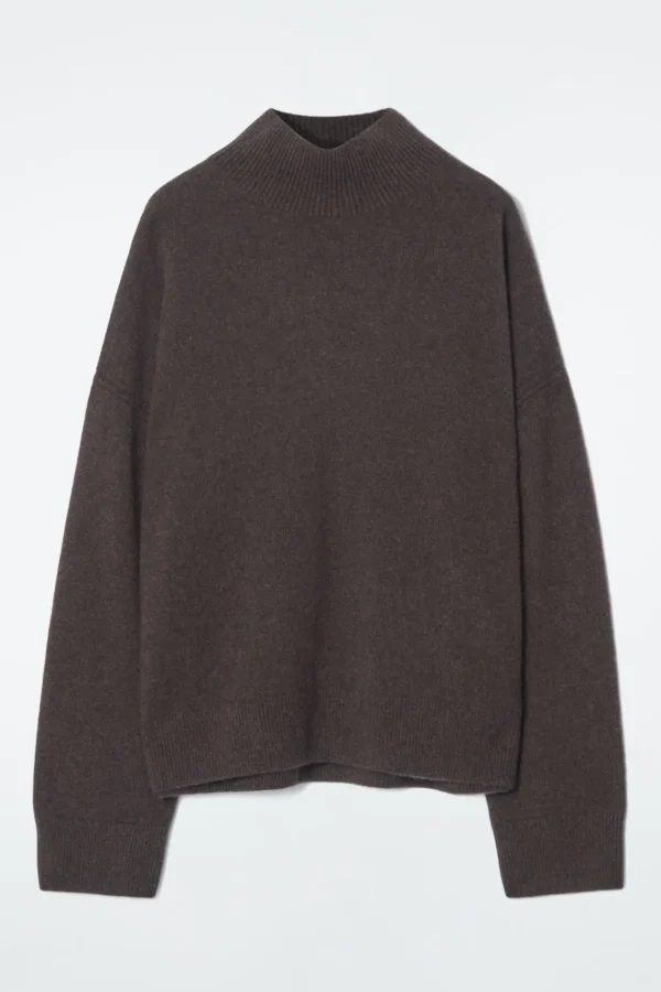 COS PURE CASHMERE TURTLENECK SWEATER DARK BROWN Outlet