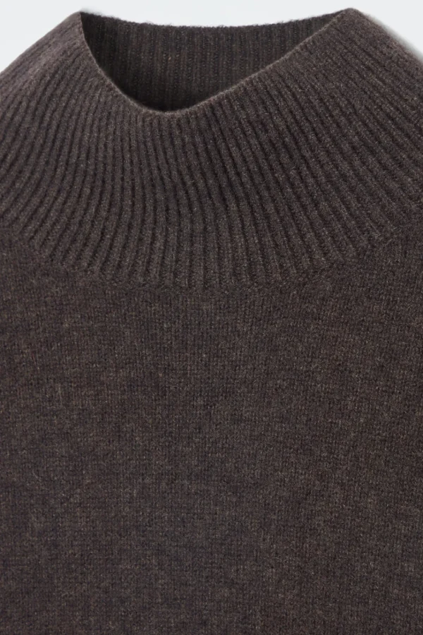 COS PURE CASHMERE TURTLENECK SWEATER DARK BROWN Outlet