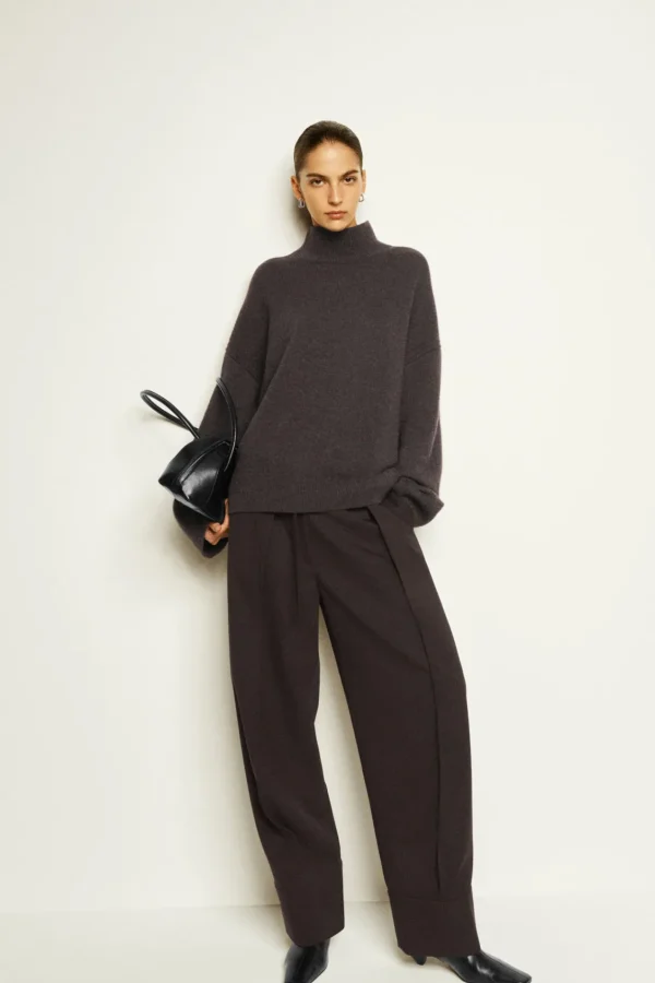 COS PURE CASHMERE TURTLENECK SWEATER DARK BROWN Outlet