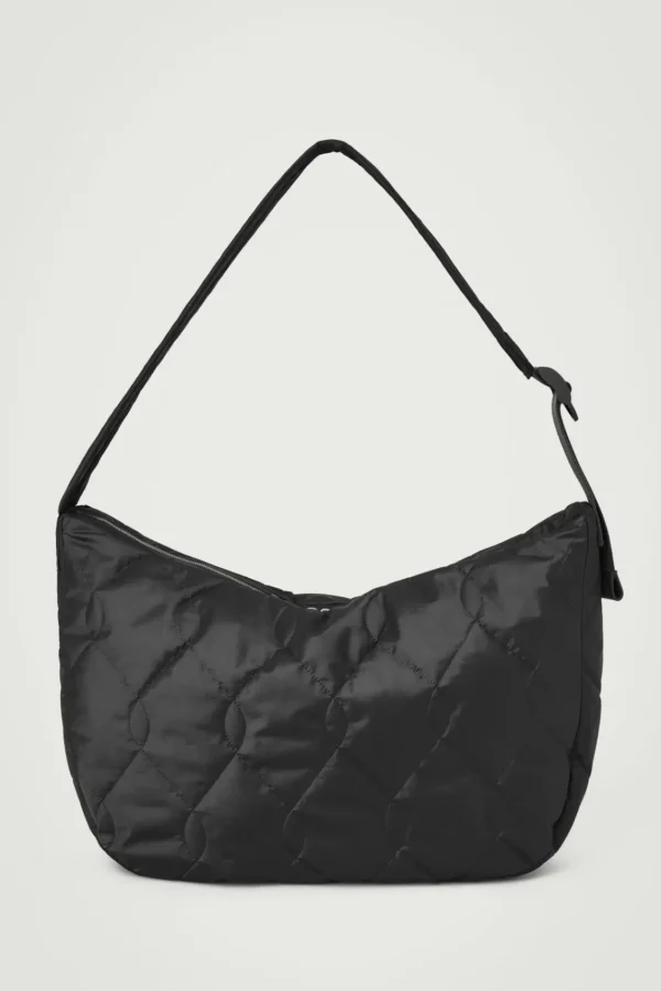 COS QUILTED CROSSBODY MESSENGER - NYLON BLACK Fashion