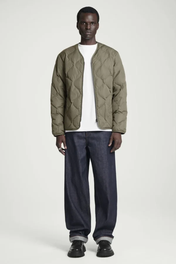 COS QUILTED DOWN LINER JACKET KHAKI Clearance