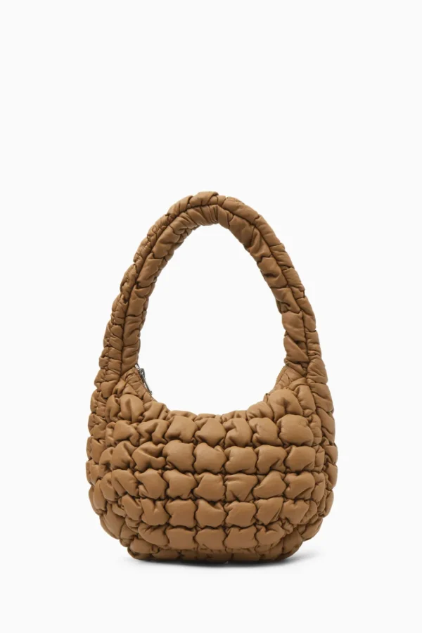 COS QUILTED MINI BAG - LEATHER DARK BEIGE Shop