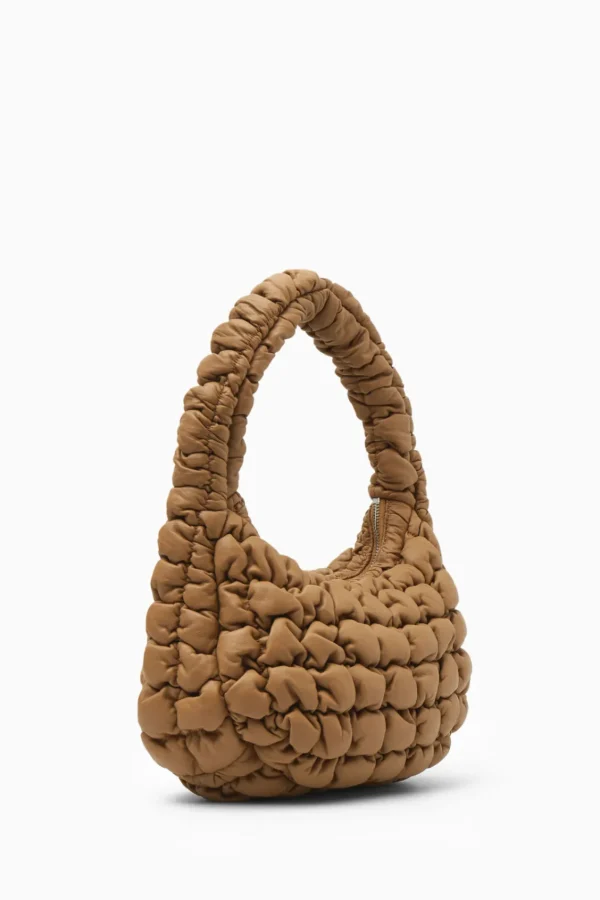 COS QUILTED MINI BAG - LEATHER DARK BEIGE Shop