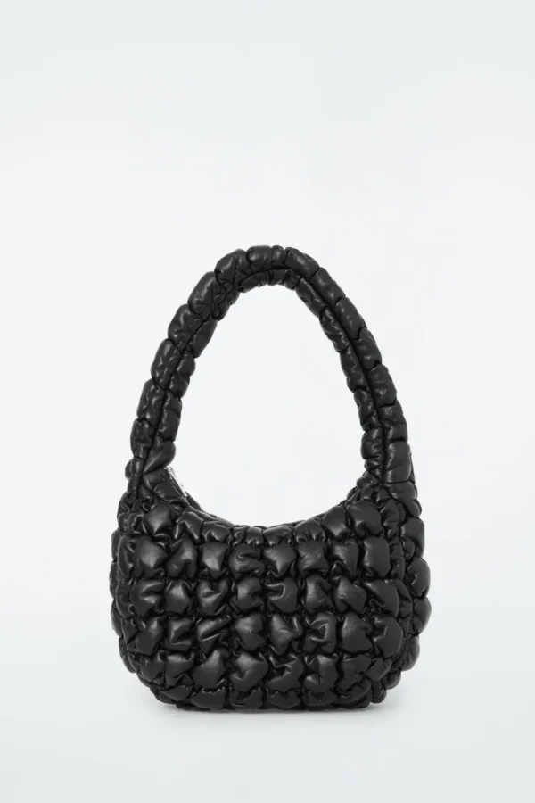 COS QUILTED MINI BAG - LEATHER BLACK Hot