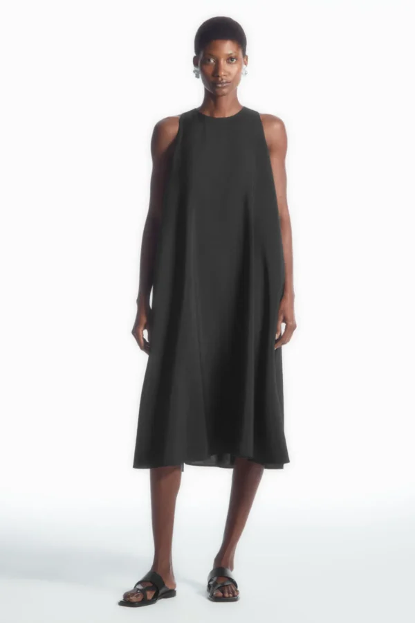 COS RACER-NECK MIDI DRESS BLACK Sale