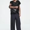 COS REGULAR ELASTICATED WOOL STRAIGHT-LEG PANTS NAVY Sale