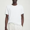 COS REGULAR LIGHTWEIGHT BRUSHED-COTTON T-SHIRT White Outlet