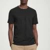 COS REGULAR LIGHTWEIGHT BRUSHED-COTTON T-SHIRT BLACK Flash Sale