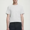 COS REGULAR LIGHTWEIGHT BRUSHED-COTTON T-SHIRT GRAY MÉLANGE Hot