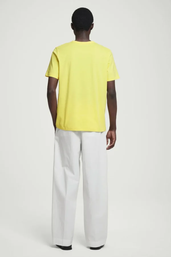 COS REGULAR LIGHTWEIGHT BRUSHED-COTTON T-SHIRT YELLOW Discount