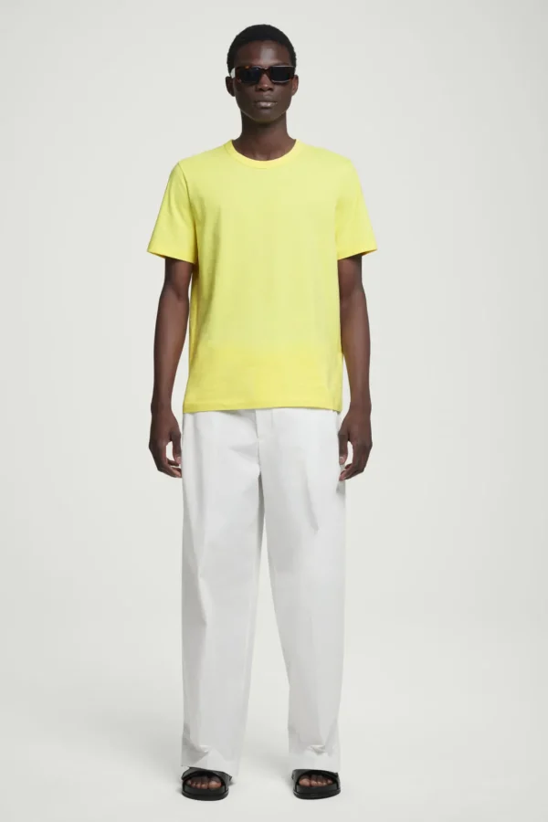 COS REGULAR LIGHTWEIGHT BRUSHED-COTTON T-SHIRT YELLOW Discount