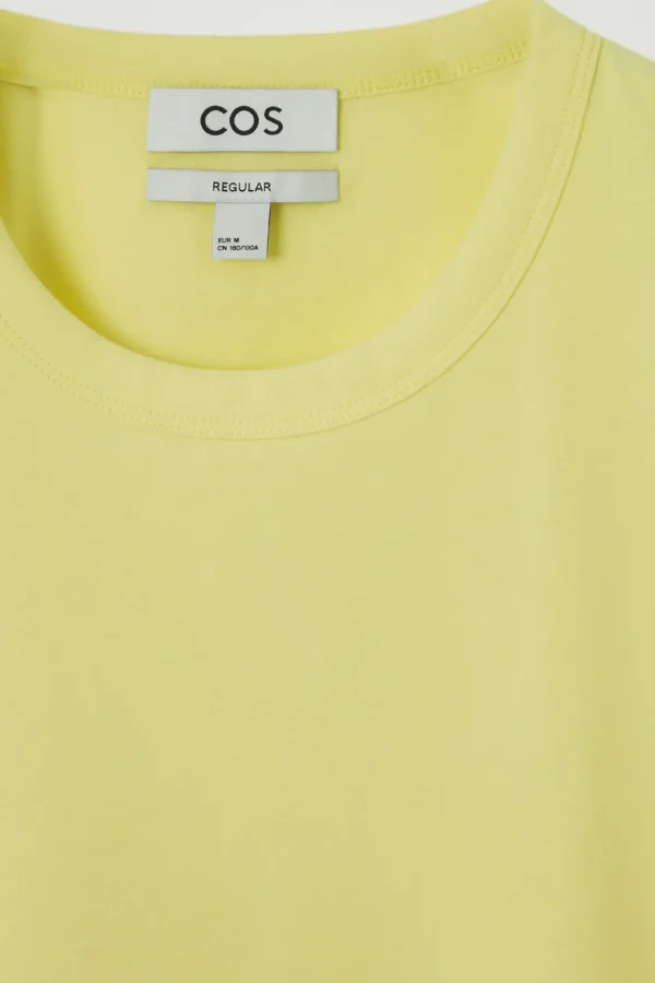 COS REGULAR LIGHTWEIGHT BRUSHED-COTTON T-SHIRT YELLOW Discount