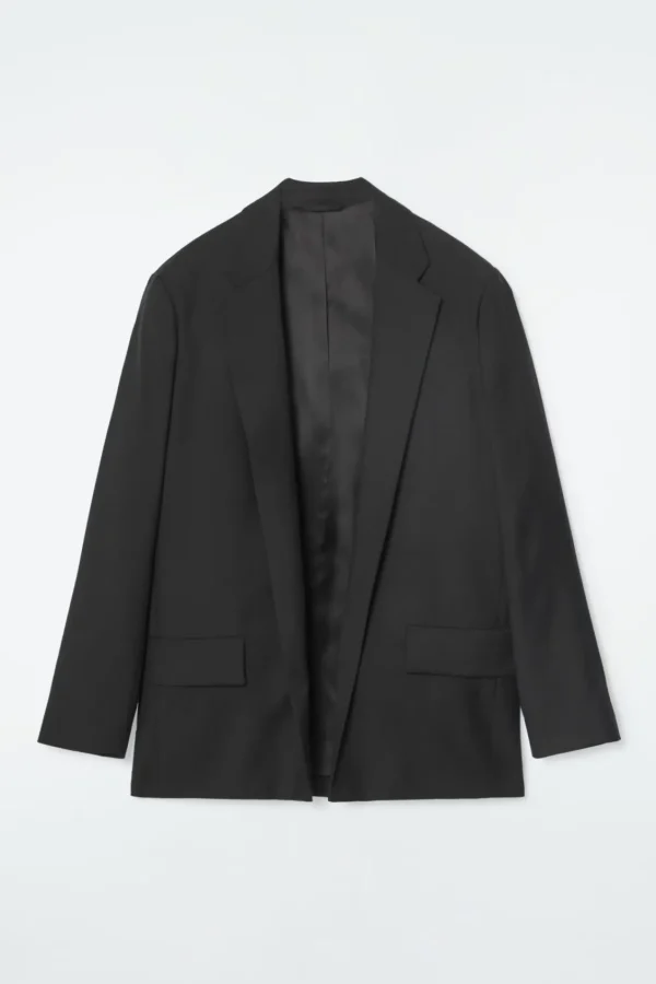 COS REGULAR SINGLE-BREASTED WOOL BLAZER BLACK Cheap