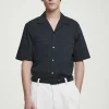 COS REGULAR UTILITY COTTON SHORT-SLEEVED SHIRT NAVY Sale