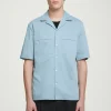 COS REGULAR UTILITY COTTON SHORT-SLEEVED SHIRT LIGHT BLUE Best