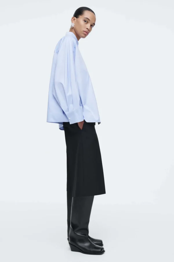 COS RELAXED DOUBLE-CUFF SHIRT LIGHT BLUE Best