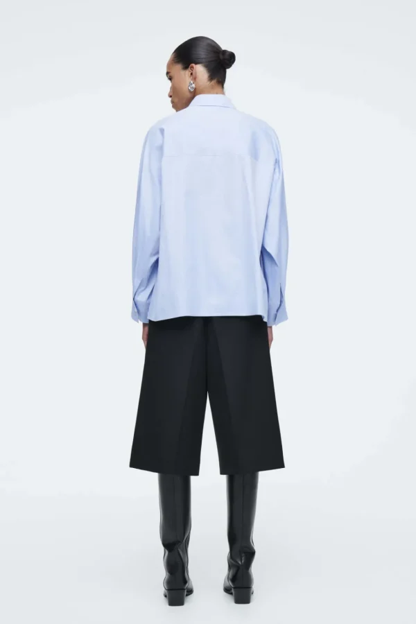 COS RELAXED DOUBLE-CUFF SHIRT LIGHT BLUE Best