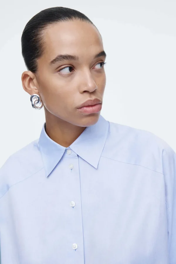 COS RELAXED DOUBLE-CUFF SHIRT LIGHT BLUE Best