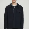 COS RELAXED DOUBLE-FACED WOOL OVERSHIRT NAVY Online