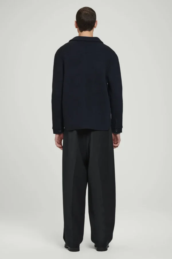 COS RELAXED DOUBLE-FACED WOOL OVERSHIRT NAVY Online