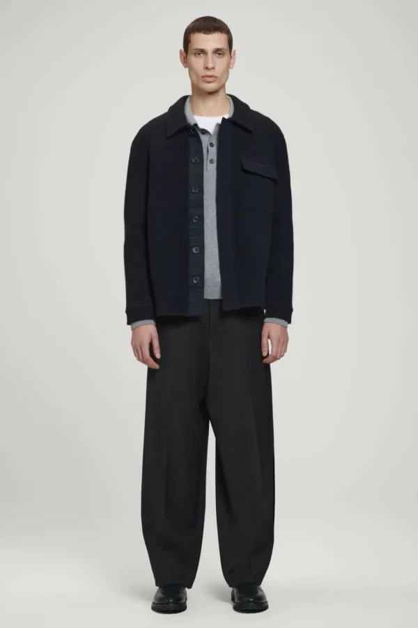 COS RELAXED DOUBLE-FACED WOOL OVERSHIRT NAVY Online