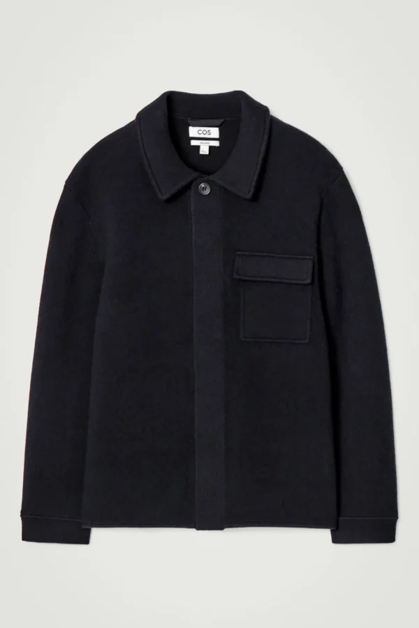 COS RELAXED DOUBLE-FACED WOOL OVERSHIRT NAVY Online